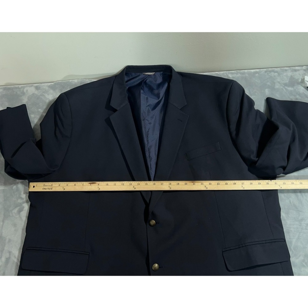 Oak Hill Blazer Mens 62R Big Tall Suit Jacket Coat Navy Blue Gold Buttons - Picture 10 of 14